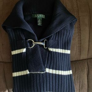 Lauren Navy and White Sweater